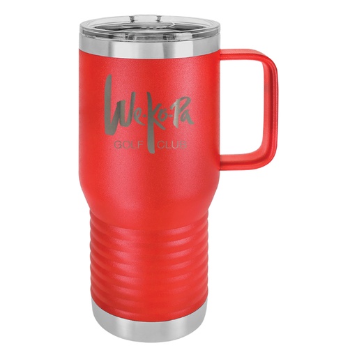 20 OZ. RED POLAR CAMEL STAINLESS TRAVEL MUG WITH SLIDER LID